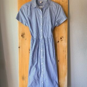 NWT | J.Crew Midi Shirtdress | Blue Stripe | Size 0 | Belted